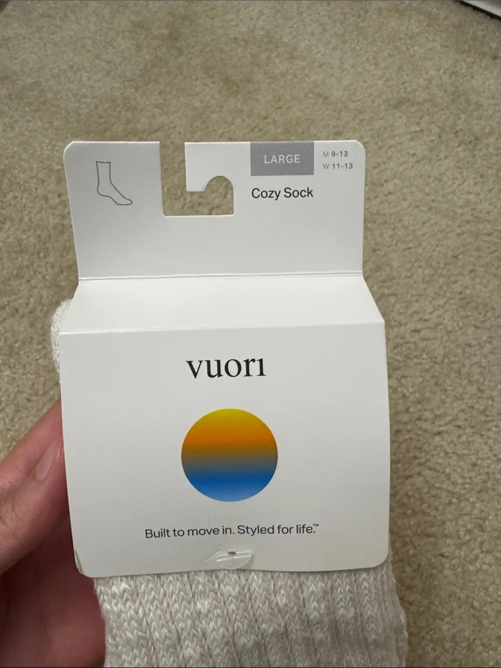 Vuori Cozy Socks in Marshmallow Heather